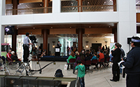 Thumbnail image: The crowd builds as the debate comes to a close